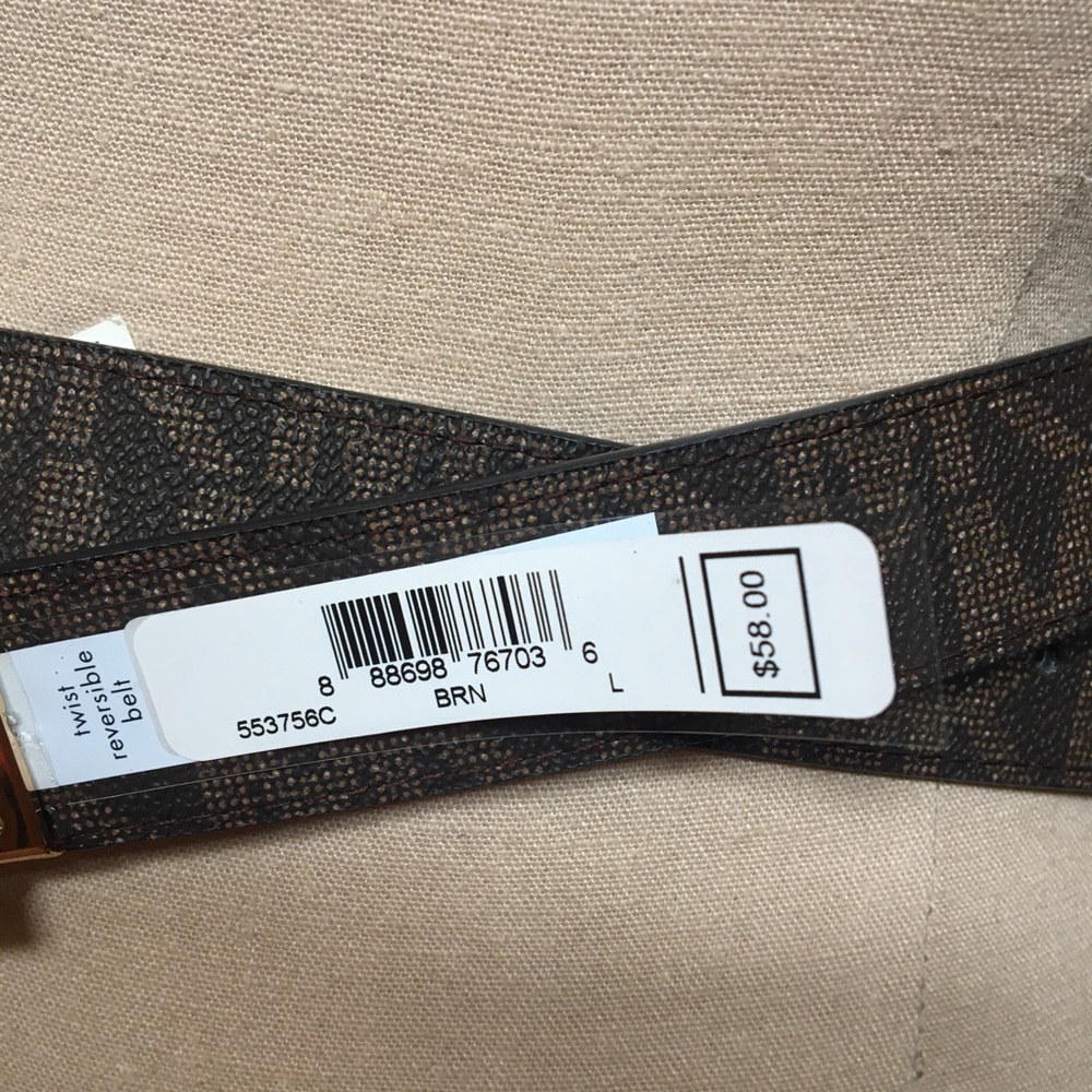 Michael Kors Reversible MK Monogram belt sz L NWT - Picture 4 of 7